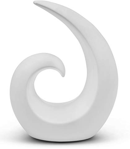FeinKnick Elegante Escultura de cerámica - decoración Moderna en Blanco - Espiral Decorativa de 20 cm de Altura - también Adecuada para Regalo