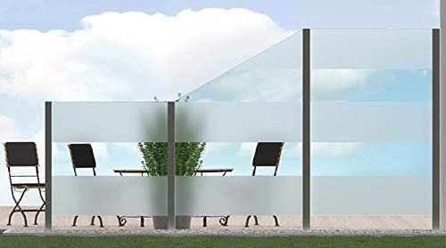 Bijon Sichtschutz Glas Terrassen, Windschutz Glaszaun, Garten, Oberer Bereich satiniert PG10-D | 79x113,5 - 183,5cm