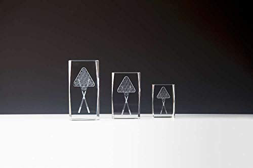 Henecka Billard-Pokal, Glastrophäe 3D-Lasermotiv Billard, Kristallglas, mit Blauer Geschenkbox, Größe 6 cm