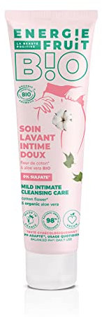 ENERGIE FRUIT | Soin Lavant Intime | Certifié BIO par Ecocert | Fleur de Coton & Aloe Vera | Vegan | 150ml