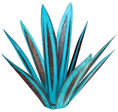 YIWOYI 35 cm Gartenskulptur, Figuren aus Metall Agave, Metallkunst, Tequila, rustikale Skulptur, Gartenschilder, Hof-Skulptur, Heimdekoration, 9 Blätter, Gartendekoration für den Außenbereich