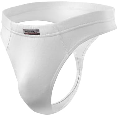 sesto senso Herr string tanga gjord av mikromodal kroppsbetonad andas och bekväm låg midja underkläder för män storlekar S–XXL, Vit, XL