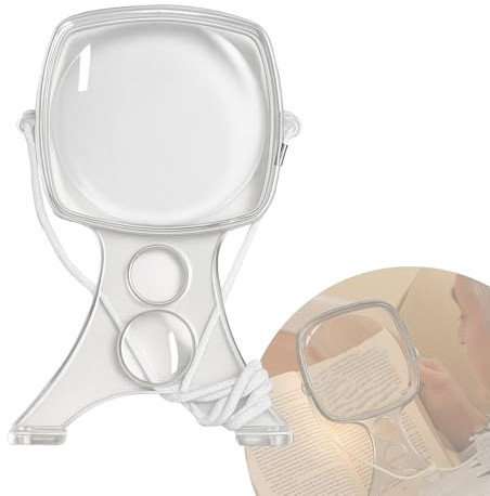 Elderly Chest Rest 3X Magnifier - 2 in 1 Hand Free Neck Wear Magnifying Glass Visual Aids for Seniors Low Vision