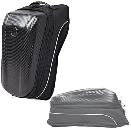 WHYUNM26 Erweiterbarer Motorrad-Reitrucksack Kohlefaser Wasserdichter Motorrad-Rücksitzaufbewahrung Tragbarer Tankrucksack Motocross