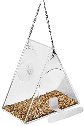 PanHuiWen Rat Proof Bird Feeders with Strong Suction Cups Clear Window Bird Feeders for Small Birds Only Bird Feeding Station Squirrel Proof