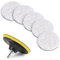 Kshineni 125mm Wolle Polierpads, 7tlg Auto Polierhaube Lammfell Pad Polierpads Wolle Polieraufsatz Akkuschrauber Set für Poliermaschine Schleifmaschine zum Polieren,Schleifen,Wachse