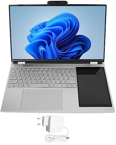 BROLEO Laptop HD, 1920x1080 Fino a 2,9 GHz Laptop Aziendale WiFi a Doppio Schermo 2.4G 5G con Schermo IPS da 7 Pollici per la Casa (16GB+128GB Spina UE)