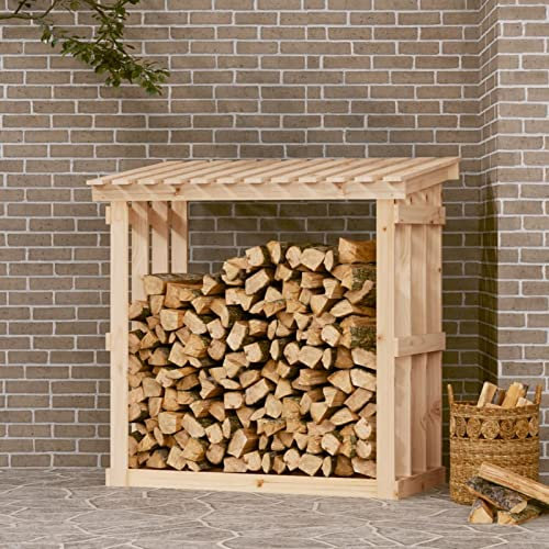 BaraSh Kaminholzregal 108x64,5x109 cm Massivholz Kiefer Brennholzregal Innen Holzregal Holzofen