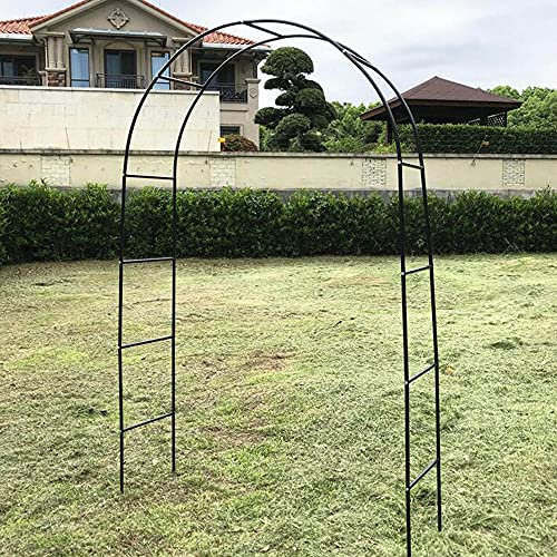 Arco de Metal para Rosas de jardín, Arco de 240 x 140 x 38 cm, Arco de Boda para Plantas trepadoras, Arco de Soporte con Curvas Elegantes, fácil Montaje (diámetro de la Varilla de Rosa 13 mm negr