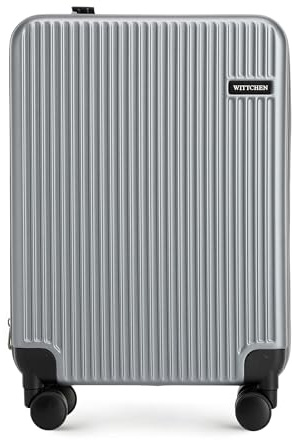 WITTCHEN Flexi Line Erweiterbarer Kabinenkoffer Handgepäck Kabinentasche Kleiner Koffer aus Polycarbonat TSA Zahlenschloss Vier Doppelrollen Aluminium Teleskopgriff