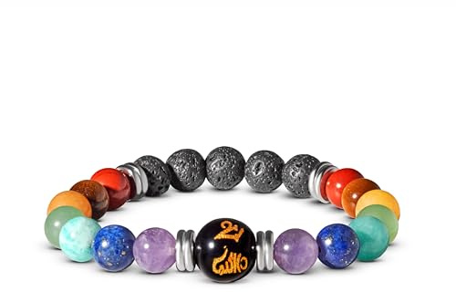 PURAJA Chakra Armband aus echten Edelsteinen | Premium Naturstein Armband | Für mehr Harmonie & Balance | 7 Chakra und Lavastein Perlen