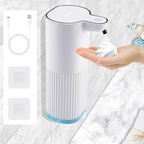 Seifenspender Automatisch, Beihre 360ML Seifenspender Wandbefestigung,Elektrischer Soap Schaumseifenspender mit Sensor USB Aufgeladen Werden für Küchen Bäder Schulen Hotels,Büro (Schaumseifenspender)