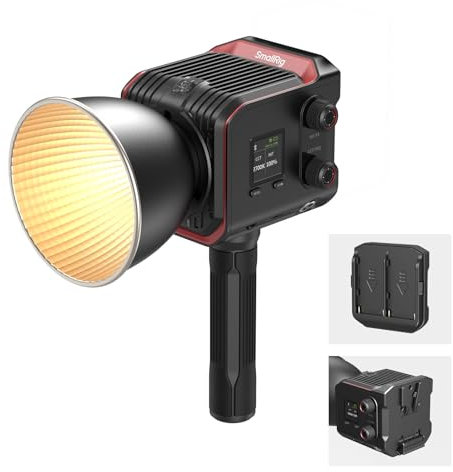 SMALLRIG RC 100B Lampe Vidéo COB avec Poignée, Lampe Vidéo Bicolore 2700K-6500K, Charge Rapide Type-C PD, Contrôle par Application pour la Photographie et Le Studio Photo, Version Mobile – 4894