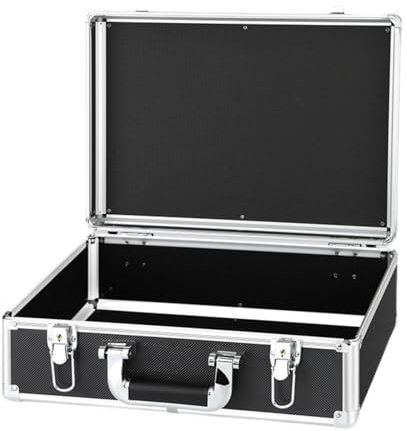 LOVIVER Valigia in lega di alluminio, valigetta portautensili portatile, grande, rigida, antiurto, multiuso, organizer per valigia per uomo all'aperto, L