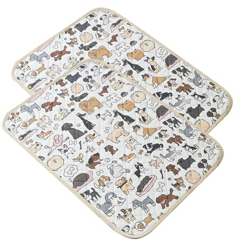 FANSU Welpen Unterlagen, 2 Stück Atmungsaktiv Wiederverwendbare PIPI Matten für Hunde, Inkontinenzunterlage Waschbar, Welpenunterlage für Welpen, Inkontinente Hunde (70x100cm,Welpe)