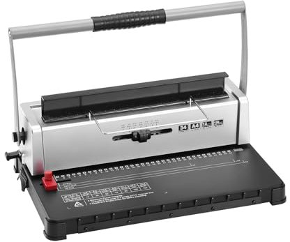 JOXLOVER Bindemaschine, Binder, Spiralbindemaschine, manuelle Buchmaschine, 34-Loch-Bindung, 120 Blatt, Stanzbinder mit verstellbarem Spiralbinderücken für Briefpapier im Format A4, A5(Manual 34inch)