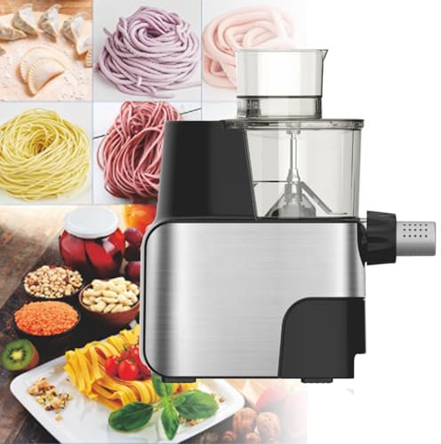 Pressa Per Pasta Professionale | 9 Formati Di Taglio | Macchina Elettrica Per Impastare E Distribuire Le Tagliatelle Da 450w E 1,5l | Design Compatto | Estrusione Liscia,Black