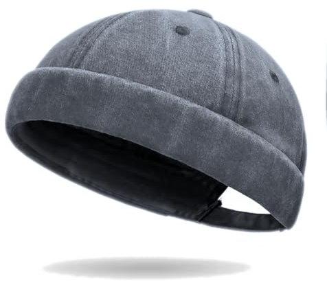 Van Der Rich ® - Cap Reiner Baumwoll Hat Docker Verwaschen Verstellbare Kappe - Herren (Grau)