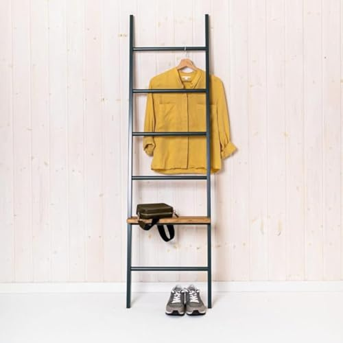 Échelle porte-serviettes en bois sur pied – 4/5/6 niveaux pour couvertures et vêtements pour salle de bain, salon, chambre à coucher – Porte-serviettes élégant pour la maison