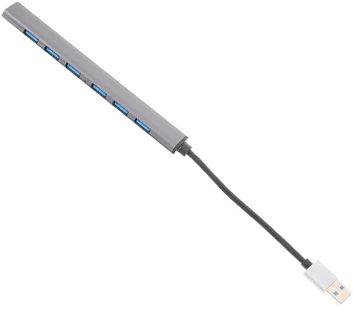 Alliage D’Aluminium Hub USB 7 Ports à Ordinateur Portable | USB 3.0, Puce Intégrée, Plug And Play, Protection des Données, pour Clé USB et Clavier