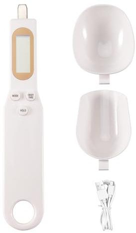Cpolebev Cucchiaio Graduato di Ricarica USB Bilancia Grammo Elettronica Digitale Gramera Pesatura Dimensionale per Utensile da Cucina per nel Polvere