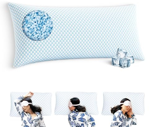 Memory Foam kudde 40 x 80 – mjuk gelkudde för sidosovare – ergonomisk molnkudde med avtagbart överdrag