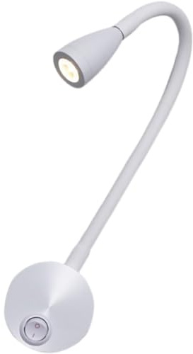 Liseuse Murale 3w à Flexible pour Tête de Lit, Blanc | Aluminium et Fer, Lumière Chaude Douce, Usage Chambre, Bureau, Hôtels, Installation Simple, 1 Pièce Style Aléatoire
