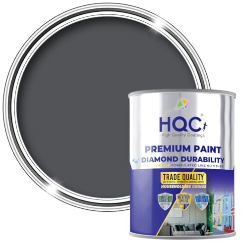 HQC Barn Paint - Classic Grey - 1 Litre Quick-Drying Outdoor Furniture & Garden Fence Wood Paint