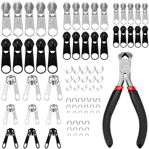 85 Stück Reißverschluss Reparatur Set,Reißverschluss Zipper Ersatz
