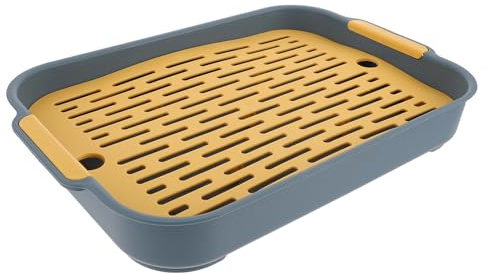 Generisch Kaninchenstreubox mit Anti Fall Design aus Pp Rechteckige Hasentoilette mit Erhöhtem Zaun Leicht zu Reinigen für Kleine Kaninchen und Meerschweinchen im Käfig