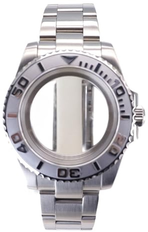 1 st 40 mm klockfodral 20 band safir for Eta2824 PT5000 rörelse enkelriktad rotationsram(NO.74 Glass Back A)