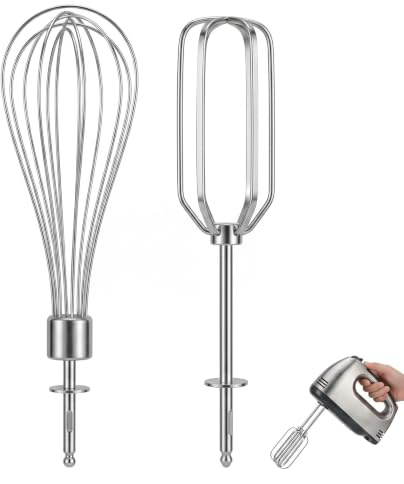 2 Stück Edelstahl Rührstäbe für Handmixer Ersatz - Hochleistungs Rührbesen zum Backen, Kochen, Kompatibel mit Philips Handmixer und den meisten elektrischen Rührgeräten