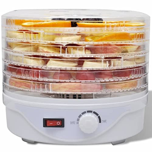 Essiccatore con 6 ripiani impilabili, essiccatore frutta per verdure, funghi ed erbe, essiccatore per alimenti da 250 W con temperatura regolabile