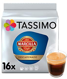 Tassimo Marcilla Decaf Espresso Coffee Decaffeinated Espresso - Pack of 5 x 16 Drinks (Total 80 drinks)
