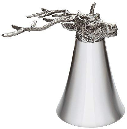 Wentworth Pewter – Large Stag Pewter Jigger/Stirrup Cup – 110mm x 80mm Traditional Measure Cup with Majestic Stag Head – A Gift for Country Sports & or Whisky Lovers – Handmade in UK