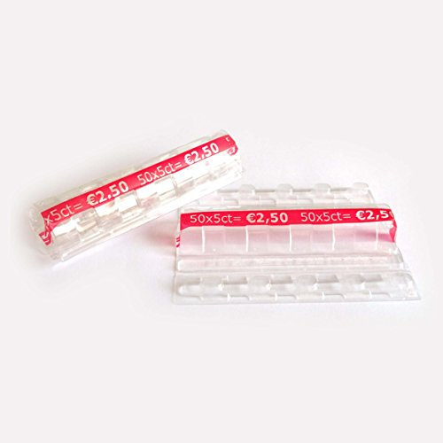 250 x Münzhülsen aus Kunststoff für 50 x 0,05 € (rot)