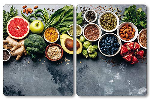 Kesper | XL Herdabdeckplatte, Material: Sicherheitsglas, Maße: B: 50 x T: 38,5 x H: 3 cm, Farbe: Healthy Kitchen |36643 13