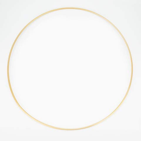 NaDeco Metallring in Gold beschichtet, wählbar in den Größen 20, 30,40 und 50cm Metallringe zum Basteln Drahtring zum Basteln Wickeltechnik Hoops Traumfänger Ring Makramee Ring, Größe:Ø 50 cm