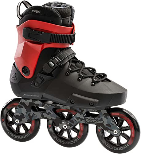Rollerblade Twister 110 Unisex Adult Fitness Inline Skate, Black/Red, Urban Performance Inline Skates 13/13.5