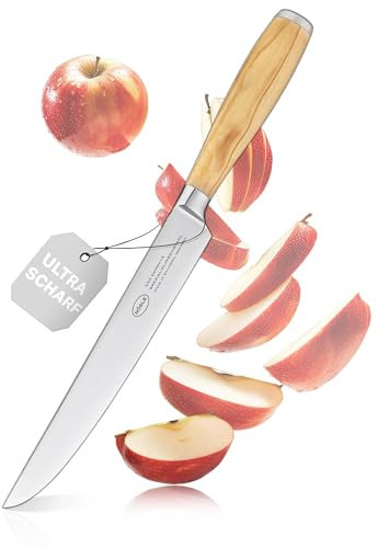 RÖSLE Artesano Coltello da carne di alta qualità, per tagliare ogni tipo di carne, ideale per affettare arrosti, realizzato a Solingen, in acciaio speciale, manico in legno d’ulivo