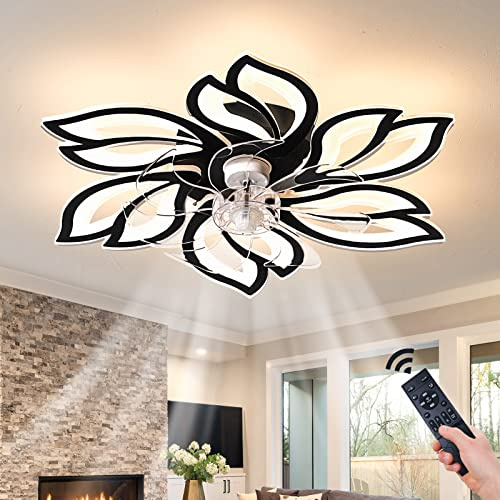 WDENI Ventilatore Da Soffitto Con Lampada A Led, Camera Da Letto Con Ventilatore A Soffitto, Regolazione A Distanza Della Luce A 3 Velocità Del Vento, Durata Della Lampada Da Salotto 72w 25, 5