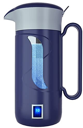 HISOIT Hidrógeno alcalino máquina generador de agua botella de agua de hidrógeno Jarra sistema ioniza con tecnología SPE y PEM, contenido de hidrógeno hasta 800-1600 PPB (azul)