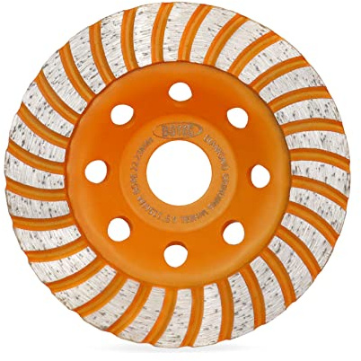 BGTEC Diamant-Schleiftopf für Beton - 115mm Winkelschleifscheibe mit 22.23/15.875mm Unterlegscheibe zum Schleifen von Granit, Marmor, Beton, Ziegel, Mauerwerk