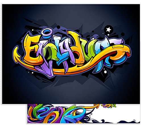 E&G Klasse 10 Kinder Einladungskarten Einladung Kindergeburtstag Graffiti Jungen und Mädchen Kinder-Geburtstag Geburtstag Party Einschulung 5 6 7 8 9 10 11 12 13 14