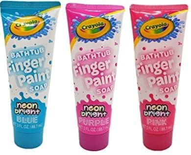 Crayola Jabón de pintura de dedo para bañera de neón brillante (juego de 3)