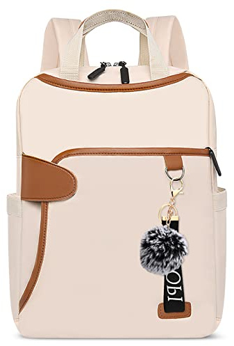DORRISO Zaino Donna Moda Borsa da College Viaggio Daypack Casual Portatile Zainetto Leggero Borse a Tracolla Campeggio Vacanza Impermeabile Zaino Beige Bianco