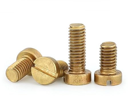 HSCRSTAR M8x20mm 5pcs Brass Slotted Cheese Head Screw Brass Screw Brass Bolt