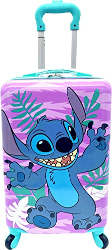 Fast Forward Kids Licensed Hard-Side 20” Spinner Luggage Lightweight Carry-On Suitcase (Stitch)