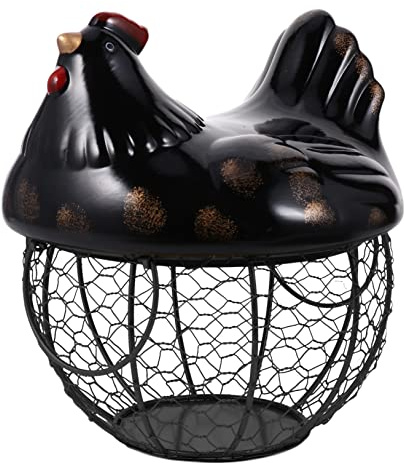 HOMSFOU Eierplatte Ostern 1Pc Praktischer Tablett Drahthalter Schüssel Gemüsehuhn Mit Mehrzweck-Servierplatte Rundes Stabiles Design Geformtes Eier Arbeitsplatte Im Freien Goldener Eierkorb Hùhner