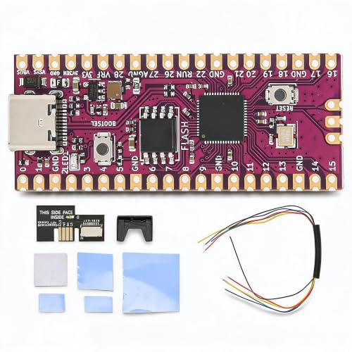 para Pico Board RP2040 Dual Core 264KB Arm Cortex M0+ Procesador Placa de Microcontrolador Flexible con Adaptador SD2SP2 SDLoad SDL para NGC Gamecube (Negro)